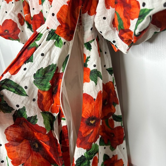 Maeve Anthropologie Mini Dress Floral Print Smocked Short Sleeve Size M - Picture 6 of 11